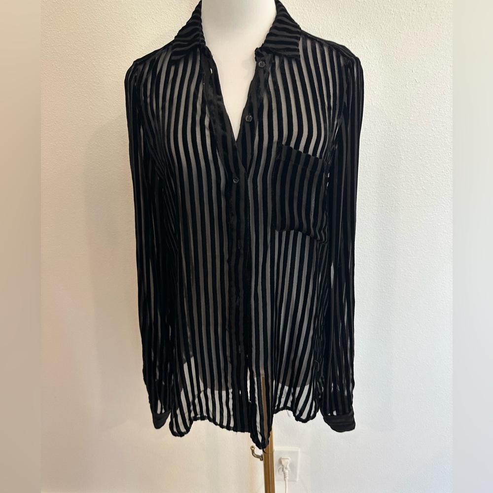 Sheer stripe Paige blouse